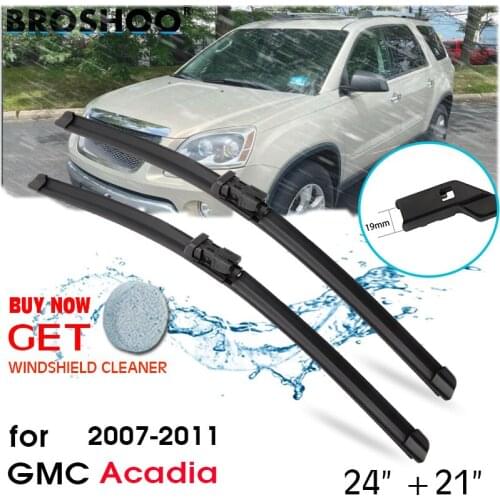 Car Wiper Blade Window Windscreen Windshield Wipers Blades Fit Push Button Arm Auto Accessories for GMC Acadia 24"+21" 2007-2011