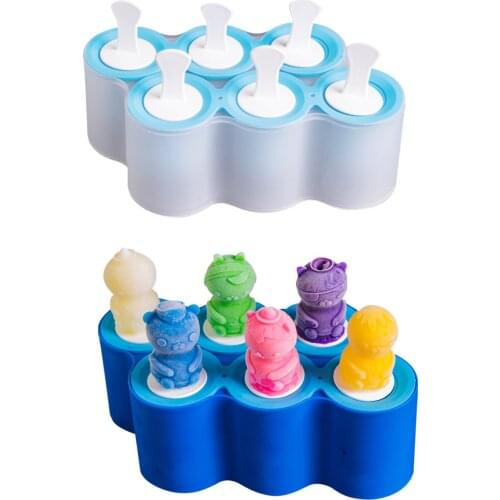 Silicone Ice Cream Mold Ice Trays Mold Cartoon Popsicle Mold Decoration Mold DIY Ice Cream Popsicle Mold Creative Popsicle Mold