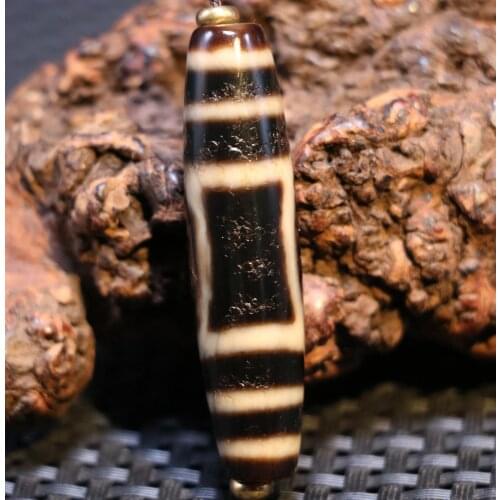 Treasure Talisman Magic Energy Tibetan old Agate Ivory Color Harmonious Heaven&Earth dZi Bead Amulet Pendant FR ZZY timestown