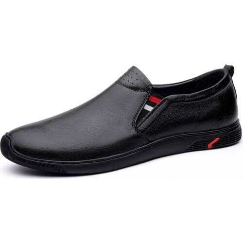 Italian Fashion Mens Casual Shoes Handmade Genuine Leather Slip On Business Dress Men Loafers Shoes Luxury Flats Man Best Gifts
