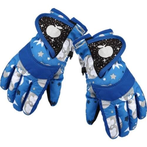 Waterproof Winter Skiing Snowboarding Gloves Warm Mittens For Kids Full-Finger Gloves Strap for Sports, Skiing, Cycling