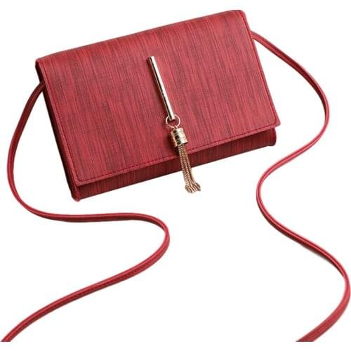 Women Ladies Crossbody Bag Magnetic Closure Handbag Solid Fashion Large Capacity Tassel Decor PU Leather Shoulder Bags Casual