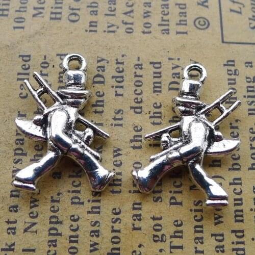 100pcs Worker Charms 15mm x 20mm DIY Jewelry Making Pendant antique silver color