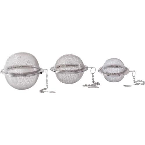 3 Size 1pcs Stainless Steel Tea Infuser Sphere Locking Spice Tea Ball Strainer Mesh Infuser Tea Filter Strainers Kitchen Tools