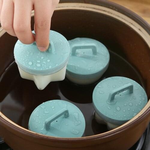 4pcs Silicone Egg Poacher Plastic Steamed Egg Breakfast Mould Cook Poach Cup Oil Brush Pancake Maker Kitchen Cooking Tools