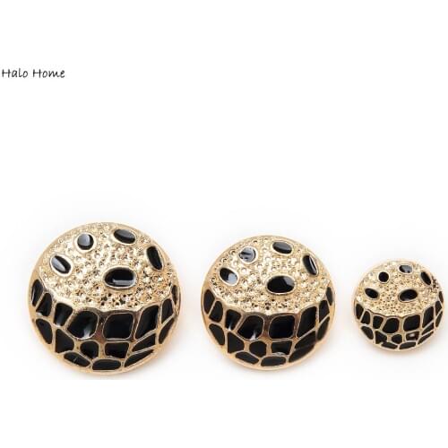 5pcs British Style High-grade Drip oil Metal Buttons Leopard Round Coat Clothing Repair Sewing Decor Replace Garment Accessories