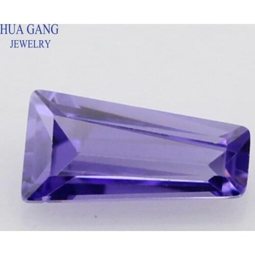 50PCS Violet CZ Stone Ladder Shape Brilliant Cut Synthetic Gems Cubic Zirconia For Jewelry Size 2x1.25x1~8x4x2mm