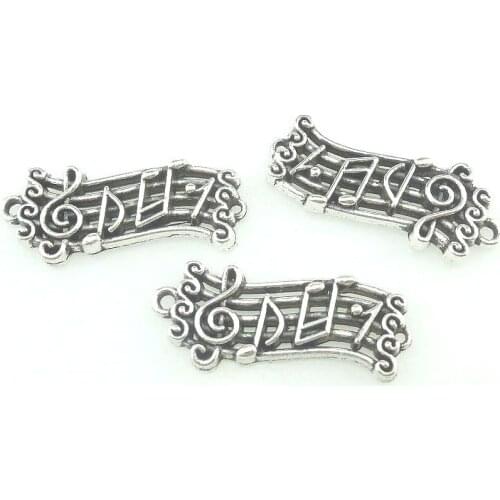 6pcs Charms Music Note 28*12mm Tibetan Silver Plated Antique Pendants DIY Handmade Craft Jewelry Making 16414