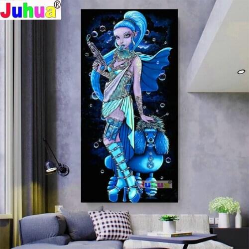 90x180cm Diamond Painting Cartoon Girl Diamond Embroidery full square round drill puzzles Landscape Picture Of Rhinestones Art