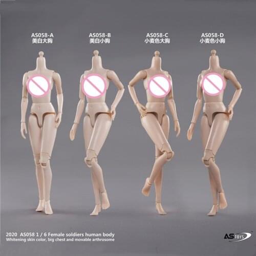 ASTOYS AS058 1/6 Pale /Suntan Skin Large Small Bust Slender Female Acion Figure Joint Body In Stock