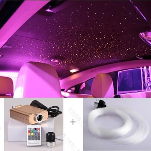 Free shipping 12V DC led car roof light with fiber optic 0.75 1 1.5mm color change remote control