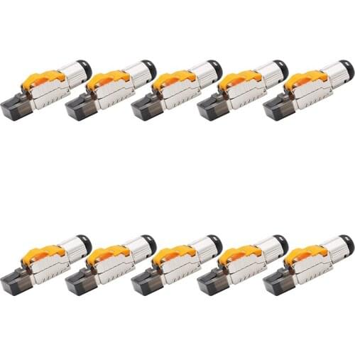 Tool-Free Shielded RJ45 Cat 8 Termination Plug Cat8 Plug / Cat8 Connector Modular for 22/23/24AWG Cable 40GB Network