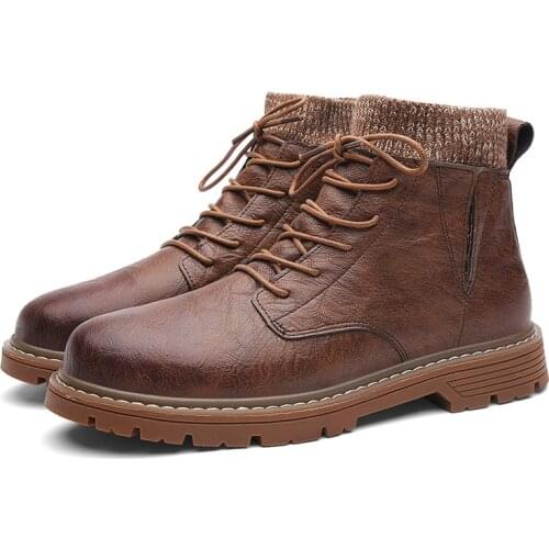 Big foot Genuine Leather Shoes For Mens Breathable Trendy Soft-Soled Large Size Casual Handmade Brand Leather Boots Moccasins