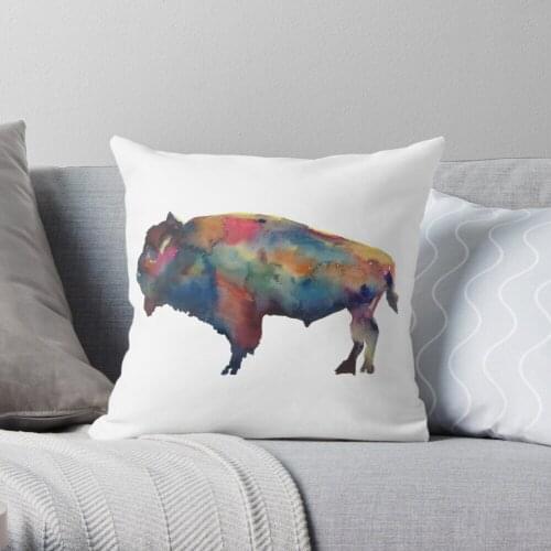 Buffalo, NY Watercolor Throw Pillow Cushion Cover Polyester throw pillows case on sofa home living room car seat decor 45x45cm