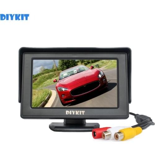 DIYKIT 4.3 Inch Color TFT LCD Car Rear View Monitor Parking Rearview Monitor with 2CH Video Input