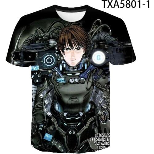 3D Printed T-shirts Anime Gantz Short Sleeve Boy Girl Kids Fashion Cool Summer Men Women Children Casual Streetwear Tops Tee