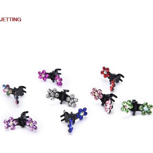 JETTING-New Arrival 12 Pcs/Set Kid Child Crystal Hair Clip Hair Pin Flower Mini Barrettes Hair Claw Clamp Hair Accessories