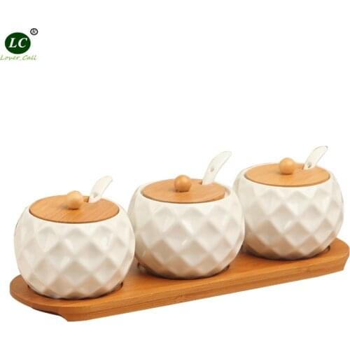 Ceramic Seasoning Bottle Kitchen Utensils seasoning Box Salt can sugar Monosodium Glutamate Pepper Seasoning can pepper Jar