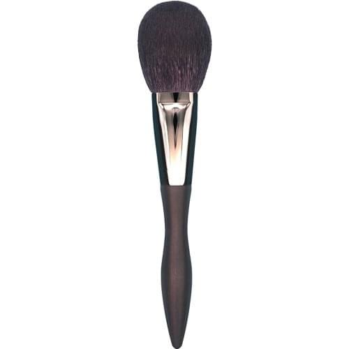 D074 Professional Handmade Makeup Brush Soft Saikoho Goat Hair Round Angled Face Powder Brush Ebony Handle Make Up Brushes