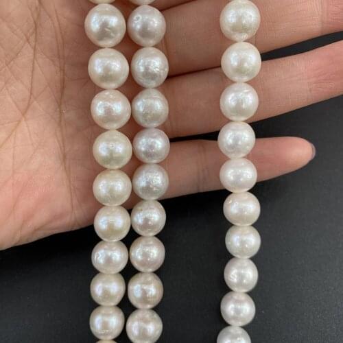 Natural Freshwater Pearl Round Punch Loose Beads For Jewelry Making DIY Bracelet Earrings Necklace Accessory
