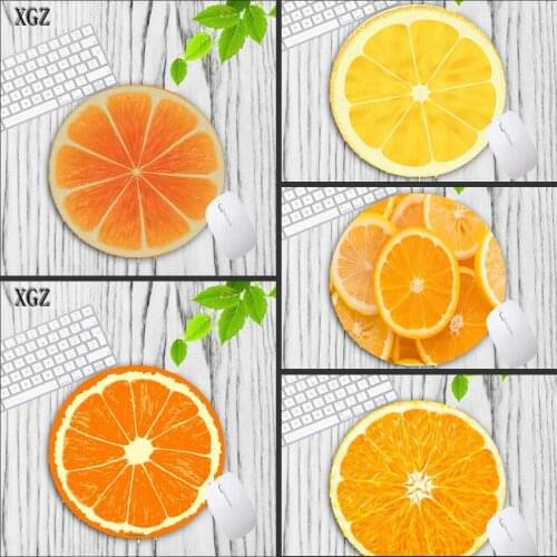 XGZ Fruit Orange Pattern Round PC Computer Mousepad 200x200MM 11 Style Gaming Mouse Pad Choose for Game/office Tablet Desk Mats