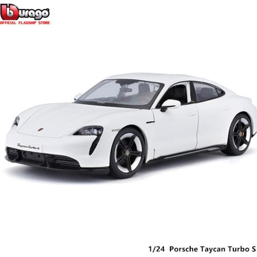 Bburago 1:24 Scale Porsche Taycan Turbo S alloy racing car Alloy Luxury Vehicle Diecast Cars Model Toy Collection Gift