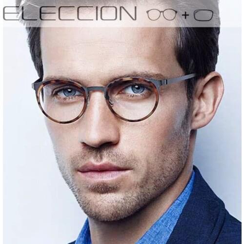 EYEGLASSES Titanium Alloy Glasses Frame Women Prescription Glasses Men Korean Myopia Optical Frame Morten Screwless Eyewear