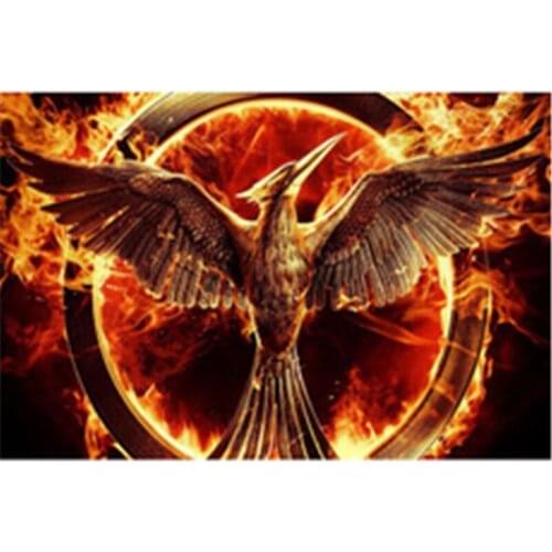 Full Square Drill 5D DIY The Hunger Games Bird Fire Diamond Painting Cross Stitch 3D Embroidery Kits Home Decor