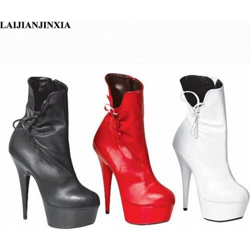 New arrival 2014 hot-selling classic 6 inch short boots 15cm high heel boots platform shoes thin heel ankle boots