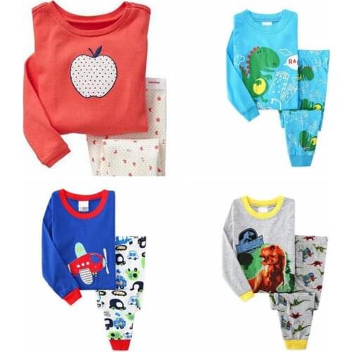 New Girls Cotton Pyjamas Clothing Sets Children Cartoon Sleepwear Pajamas Suit Kids Long-Sleeved+Pant 2-Piece Nightwear