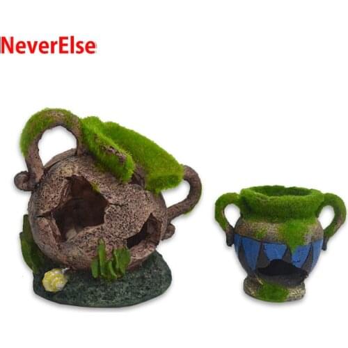 New Aquarium Decorative Ornament Artificial Wine Jar Creative Protection House for small fish Shrimp Spawning Waterscape tank