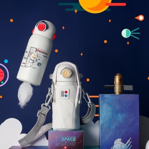 600ml Capacity Space Wind Kids Sports Portable Stainless Steel Vacuum Flask Airless Bottle Drinking Cup Childrens Water Bottle