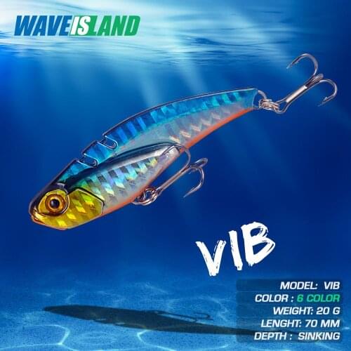 WAVEISLAND Hard Metal Vib Fishing Lure 7cm 20g Long Distance Casting Bass Saltwater Lures Isca Artificial Fake Bait Crankbait