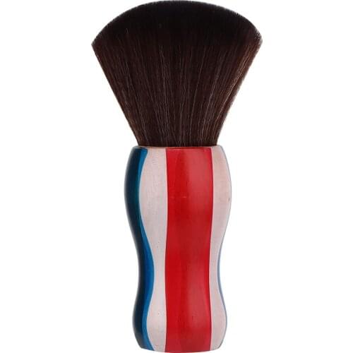 Broken Hair Sweep Brush Wooden Handle Fiber Hair Anti-Static Neck Sweep Brush Hairdressing Brush Sponge Neck Brush With Bangs