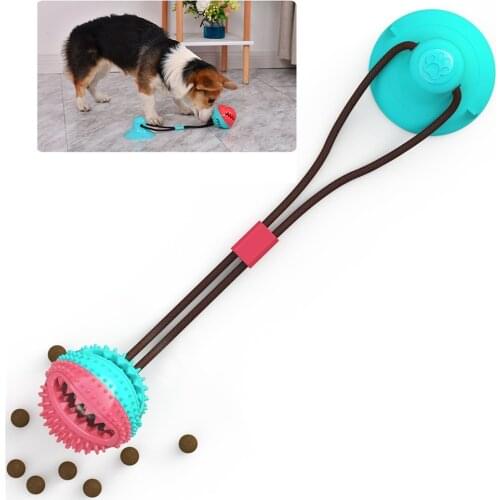 Dog Toy Suction Cup Tug Interactive Dog Ball Toys For Pet Chew Bite Tooth Cleaning Toothbrush Dogs Leaking Food Toys