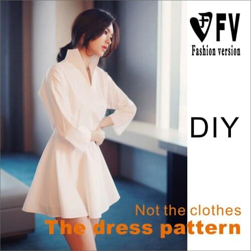 Siamese sleeve dress pattern womens fashion skirt pattern tailoring design drawings BLQ-314