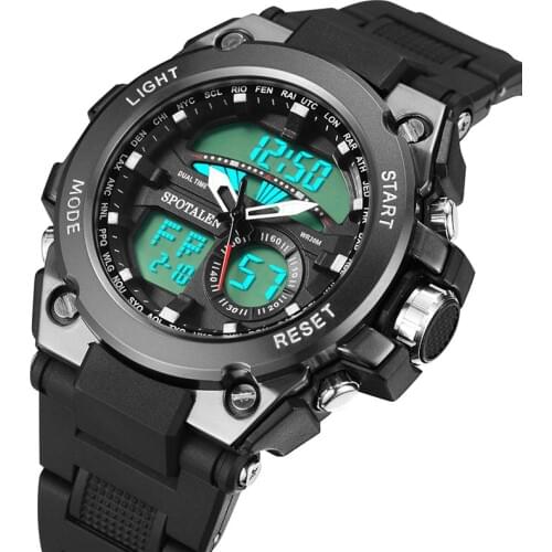 Waterproof Dual Display Military Watch Men 2020 Top Brand Luxury Sports Wrist Watch For Men Meskie Erkek Kol Saati Zegarek Meski