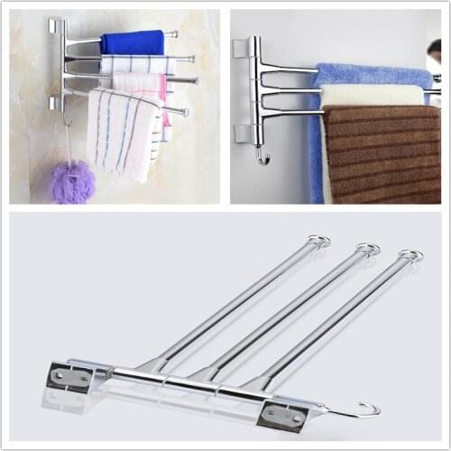 Swivel Towel Rack Stainless Steel Heavy Duty Wall Mounted Towel Shelf Towel Holder Towel Rack for Hotel Bathroom Home