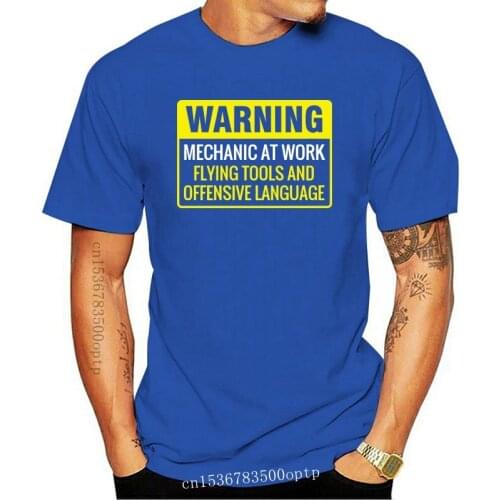 New WARNING MECHANIC AT WORK T Shirt Men Women S-3XL Funny Printed Novelty Joke Top Tee Shirt 2021 trends Tops
