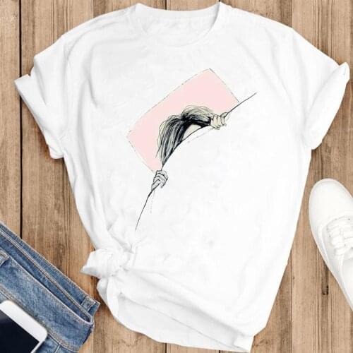 Women Graphic 90s Style Cute New Trend Cartoon Fashion Summer Female Clothes Print Short Sleeve Tops Tees Tshirt T-Shirt