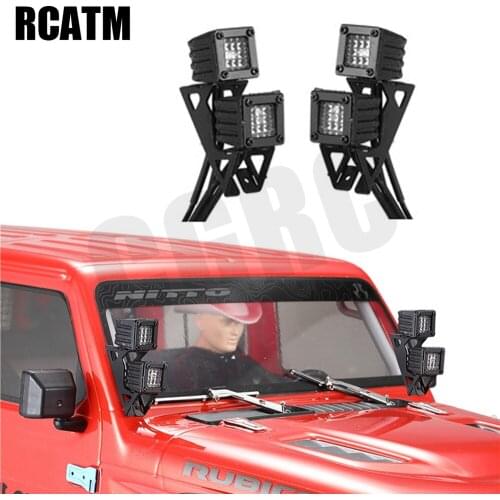 1 Pair Led Hood Spotlight Decorative Lights For 1/10 RC Crawler Car AXIAL SCX10 III AX103007 JEEP TRX4 TRX6 G63 Defender