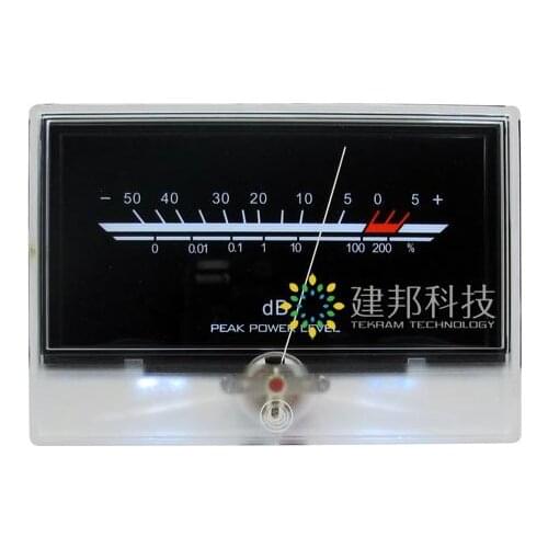 1PCS P-134 After Stage VU Meter Golden Voice Audio Level Power Discharge Flat Table Audio Level DB Headlight With Backlight