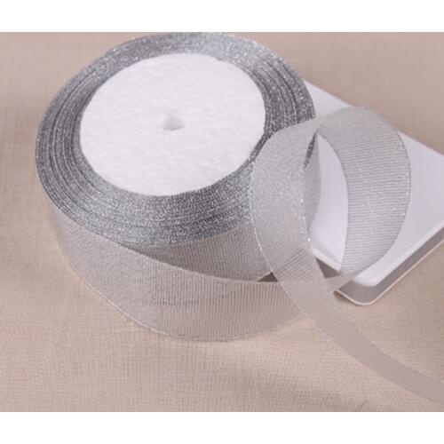25Yards 30mm Silver Silk Satin Ribbon Party Home Wedding Decoration Gift Wrapping Christmas New Year DIY Material