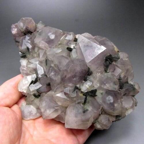 694g Phantom Quartz Cluster w/ Epidot - crystals and stones healing Mineral specimen Home Decor feng shui decoration