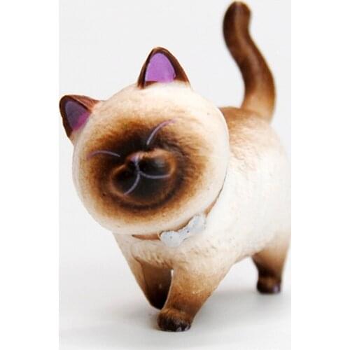 9pcs Cute Solid PVC Cats Figurines Kitten Dolls Ornaments Home Furnishings