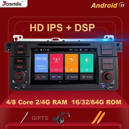 Josmile 1 Din Android 11 GPS Navigation For BMW E46 M3 Rover 75 Coupe 318/320/325/330/335 Car Radio Multimedia DVD Player Stereo