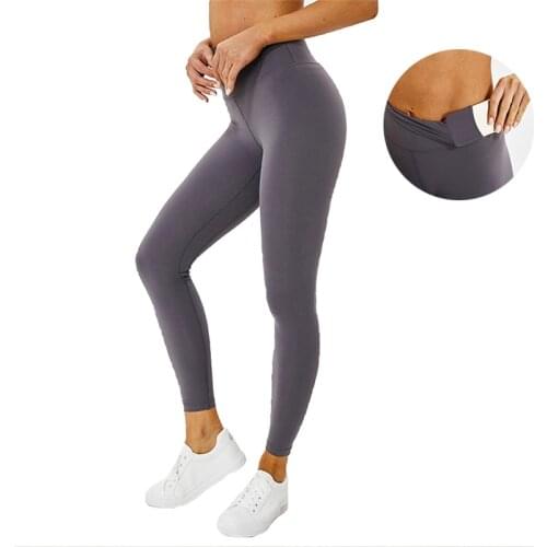 Naked-Feels 12 Color Soft Leggings for Women Yoga Pants With Pocket Custom Workout Apparel Womans Fitness Skin Gym Legings