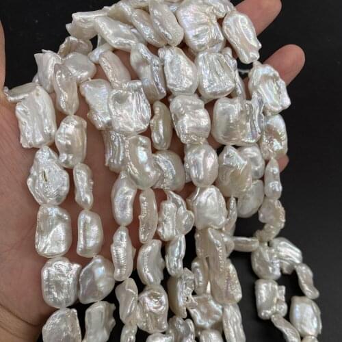 Natural Freshwater Pearl Beads Square Shape Baroque Loose Beads for Jewelry Making DIY Women Necklace Bracelet Size 16x20-18x24m