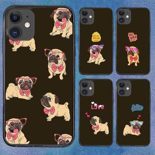 Pug French Bulldog Phone Case For iphone 12 11 6 Mini Pro XS Max X XR 7 8 Plus Soft TPU Cover 12Pro 11Pro 12Mini