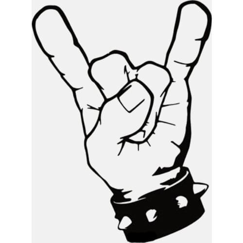 Dawasaru Personalized Rock Music Decal Metal Hand with Spikes Car Sticker Laptop Guitar Motorcycle Auto Accessories PVC,12cm*9cm